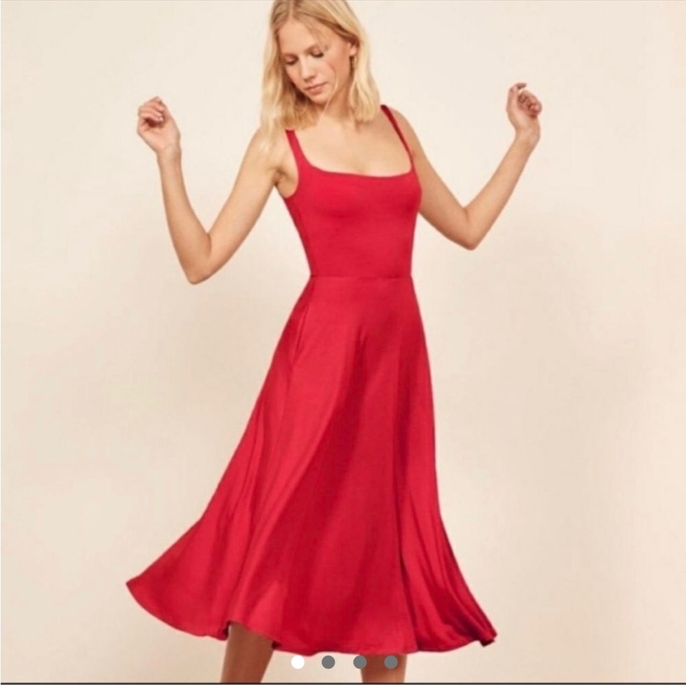 Reformation red midi dress